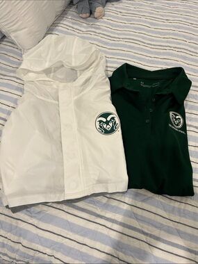 Colorado State Under Armour White Grey Jacket Small plus Golf Shirt
